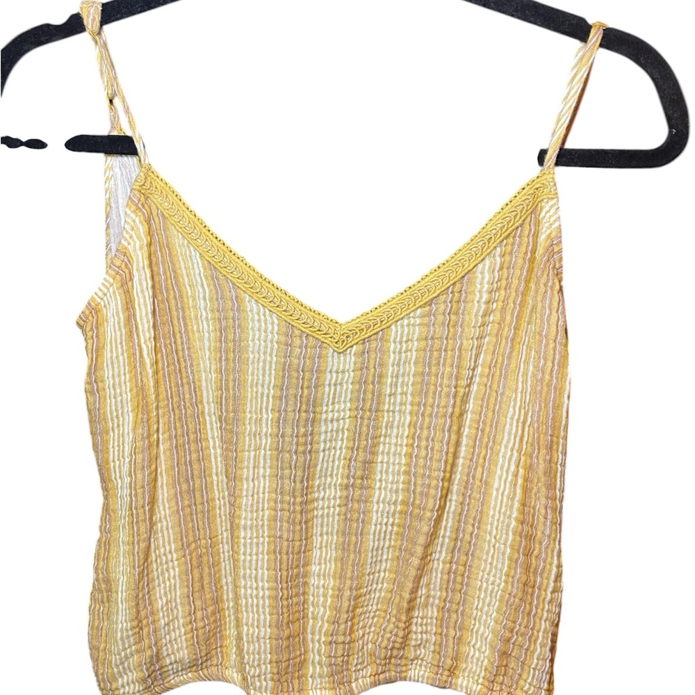 Aerie Yellow and White Striped Camisole
